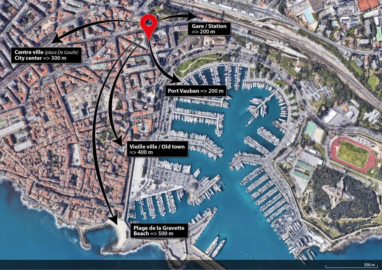 3P Central Refait A Neuf - Parking L430Cm X W275Cm Antibes Extérieur photo